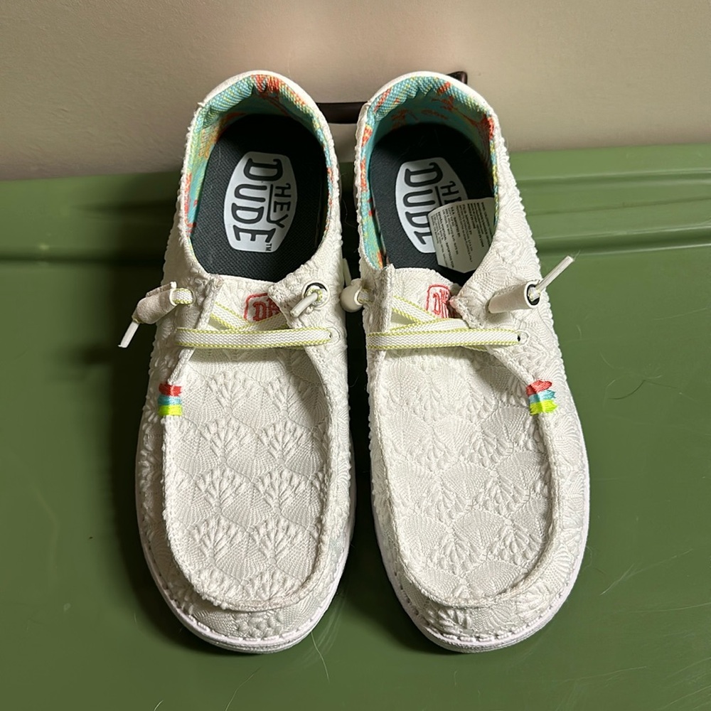 Hey Dude Wendy Boho White Crochet Size 9